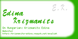 edina krizmanits business card